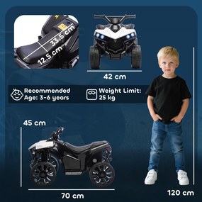 AIYAPLAY ATV Electric pentru Copii 6V, Mașină cu 4 Roți cu Muzică și Faruri LED, pentru Vârste 3-8 Ani, Roșu | Aosom Romania