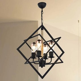 PENDUL ELSA 4 BRATE, 4XE27, 60W, NEGRU