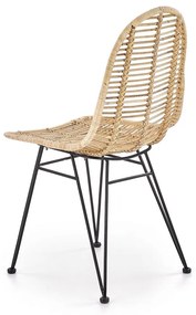 Scaun de bucaterie Linus, ratan/negru