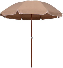 vidaXL Umbrelă de soare de grădină, stâlp din oțel, taupe, 240 cm