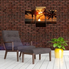 Tablou cu palmier în apus de soare (90x60 cm)