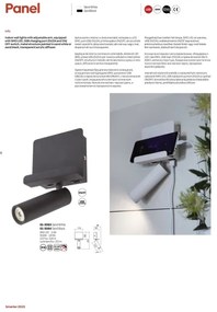 Spot LED de perete PANEL LED/3,5W/230V USB negru Redo 01-3084