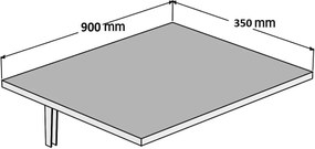 Masa rabatabila cu montaj pe perete, Homs,negru, 90X35 cm, 40086