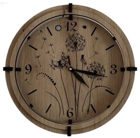 Li-Go 23688/DUB2 - Ceas LED cu senzor de mișcare, alimentare 1xAA, Ø 32 cm, stejar