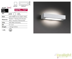 Aplica de perete design modern minimalist OLAF alba 63278