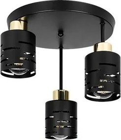 Lustru aplicat ELEN 3xE27/35W/230V negru/auriu