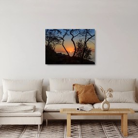 Tablou pe sticlă cu apus de soare (70x50 cm)