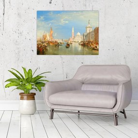 Tablou pe sticlă - Joseph Mallord William Turner, Venice the Dogana and San Giorgio Maggiore, reproducere (70x50 cm)