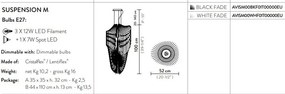 Lustra design Art Deco realizata manual Avia M Black Fade