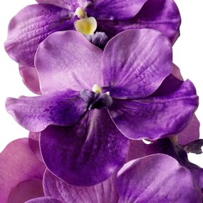 Buchet artificial LUX din 24 fire orhidee violet, Vanda Orchids