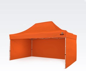 Cort de grădină 3x4,5m Oțel | Foișor pliabil rapid pentru evenimente și petreceri - cu 3 pereți - Portocaliu