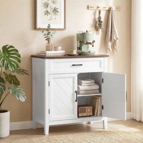 HOMCOM Bufet pentru living, mobilier de depozitare cu 2 uși, sertar și raft reglabil, 76 x 35 x 80 cm, alb | Aosom Romania