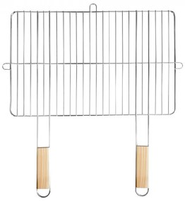 Szögletes grillrács fa fogantyúval 57x51 cm