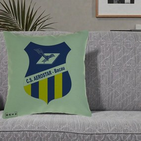 Perna Personalizata CS Aerostar Bacau Fotbal, 40x40 cm, Verde, Husa Detasabila, Perna Inclusa, BEKZ®