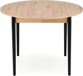 Masa extensibila PIVOT, stejar artisan/negru, PAL laminat/lemn, 102/14