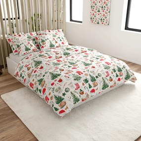 Lenjerie de pat din bumbac MAGIC CHRISTMAS albă Dimensiune lenjerie de pat: 2 buc 70 x 90 cm | 200 x 220 cm