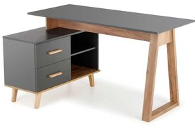 Birou Edwin de colț, antracit / stejar wotan