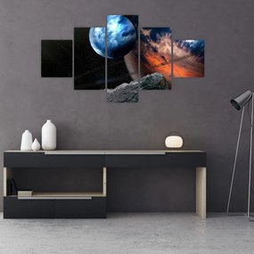 Tablou planetei în cosmos (125x70 cm), în 40 de alte dimensiuni noi