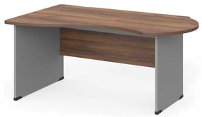 Birou de colt Manager 160 x 100 cm, stânga, nuca warmia / gri