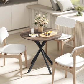 HOMCOM Masă Da Dining Rotund Stil Industrial Con Picioare în X Ø80x75 cm | Aosom Romania