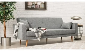 Canapea extensibila cu 3 Locuri Glasgow, Gri, 214 x 90 x 75 cm