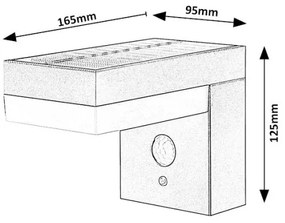 Rabalux 77009 - Lampă solară LED ZREBAR cu senzor LED/6W/3,7V IP44