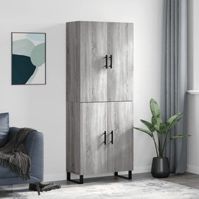 vidaXL Dulap înalt, gri sonoma, 69,5x34x180 cm, lemn compozit