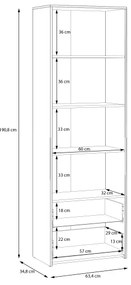 Bibliotecă URO stejar artisan/alb