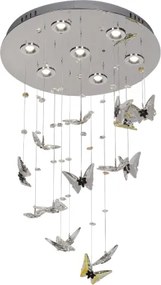 Plafonieră cu cristale LED MURU LED/24W/230V Ø 40 cm, crom lucios + telecomandă