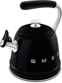 Ceainic cu fluier Smeg CKLW2001BL, 2,3 l, Inductie, Maner rece, Negru