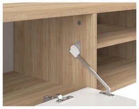 Comodă TV alb-natural cu aspect de lemn de stejar 165x40 cm Ampère – TemaHome