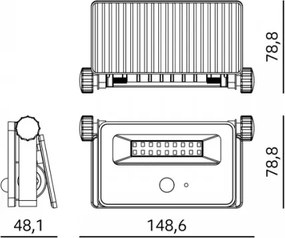 Proiector solar LED cu senzor NCS G2 LED/10W/3,7V 3000/4000/6500K IP54 1800 mAh