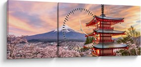 Tablou - Fuji (cu ceas) (90x30 cm)