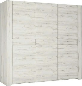 Dressing ANGEL TIP 22 3D, alb craft, PAL melaminat, cu 3 usi, 220x60x2