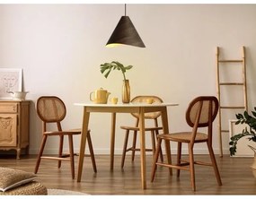 Lustră suspendată din lemn pe cablu 1xE27/60W/230V Ø 45 cm, lemn masiv/nuc/lemn de cauciuc (hevea)