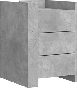 vidaXL Noptieră, gri beton, 45x50x65 cm, lemn prelucrat