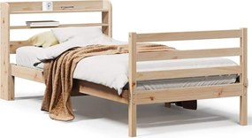 vidaXL Cadru de pat cu tăblie, 90x190 cm, lemn masiv pin