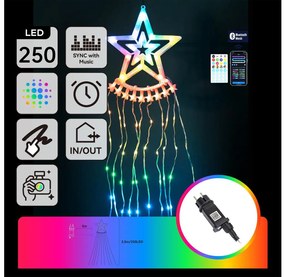 Aigostar - Decorațiune de Crăciun LED RGBICW pentru exterior 250 LED / 230 V 2,5 m IP44 + telecomandă