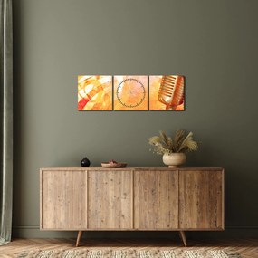 Tablou - Microfon retro (cu ceas) (90x30 cm)
