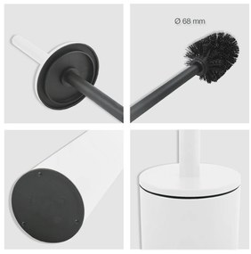 Perie pentru WC Spirella Akira, alb mat