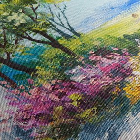 Tablou - Grădina din fața casei, pictură în ulei (150x105 cm)