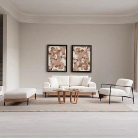 Taburet Eti Oak Pouffe Alb