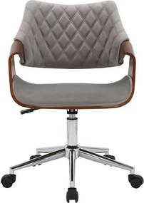 Scaun birou COLT, gri/maro/crom, stofa catifelata/placaj, 58x64x80/90