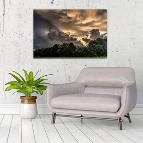 Tablou cu nori și pădure (90x60 cm)