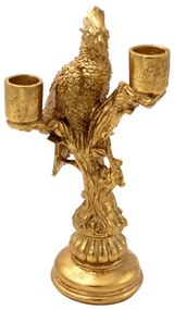 Suport lumanare auriu Parrot 14x9x26.5 cm