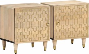 vidaXL Noptiere, 2 buc., 40x33x46 cm, lemn masiv de acacia