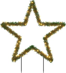 vidaXL Decorațiune stea cu lumini de Crăciun cu țăruși, 115 LED, 85 cm