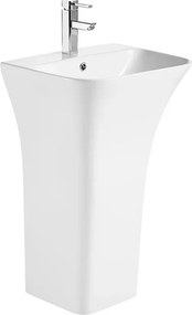 Lavoar freestanding Fluminia Aramis back-to-wall alb