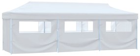 vidaXL Cort petrecere pliabil cu 8 pereți laterali, alb, 3 x 9 m
