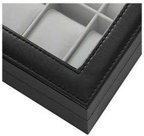 Cutie pentru ceasuri, Songmics, capacitate 20.2 x 25.5 x 7.8 cm, JWB010BK, Gri